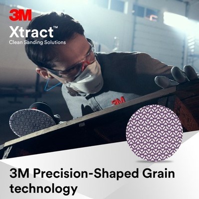 3M Xtract™ Cubitron™ II discs contain 3M™ Precision-Shaped Grain technology designed to continually fracture into sharp cutting edges. As a result of this technology, 3M Xtract™ mesh abrasives offer twice the abrasive life and cut rate of leading competitors’ net discs.