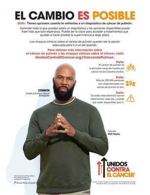 Unidos Contra El Cáncer, con el apoyo de Bristol Myers Squibb, revela un nuevo anuncio de servicio público contra el cáncer de pulmón con el artista, actor y activista Common