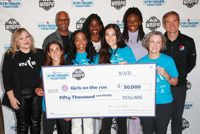 Pepsi Stronger Together, WNBPA and Nneka Ogwumike Present Check to Girls on the Run LA.