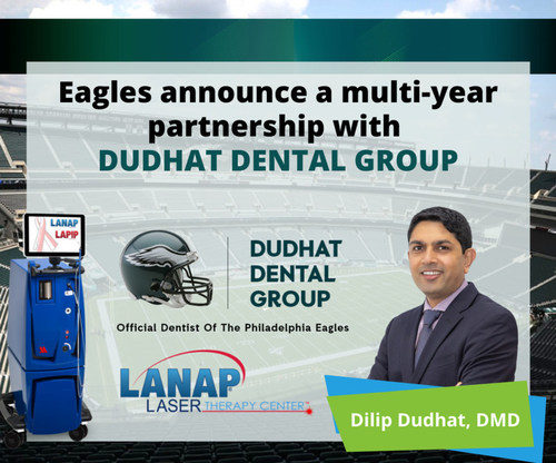 Dudhat Dental Group is the Official Dentist of the Philadelphia Eagles. Dudhat Dental Group has been providing comprehensive and compassionate care in Southeastern PA for 23 years, including the regenerative LANAP protocol - an FDA-cleared laser treatment for gum disease - since 2013.