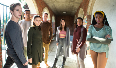 Left to Right: Abraham Lewis, Jan Uddin, Nina Kiri, Matthew Bellows, Eloise Smyth, Nia Sioux, Jasmine Carmichael, Photo by Greg Doherty