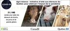 Initiative Canada-Québec d'aide aux éleveurs pour atténuer l'impact de la COVID-19 - Agri-relance : plus de 21 millions de dollars versés aux producteurs de porcs, bovins et grands gibiers