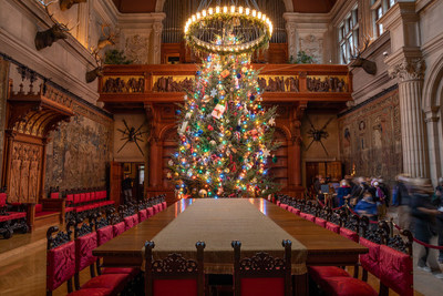 The Banquet Hall Christmas tree is Biltmore’s holiday centerpiece.  Credit: The Biltmore Company