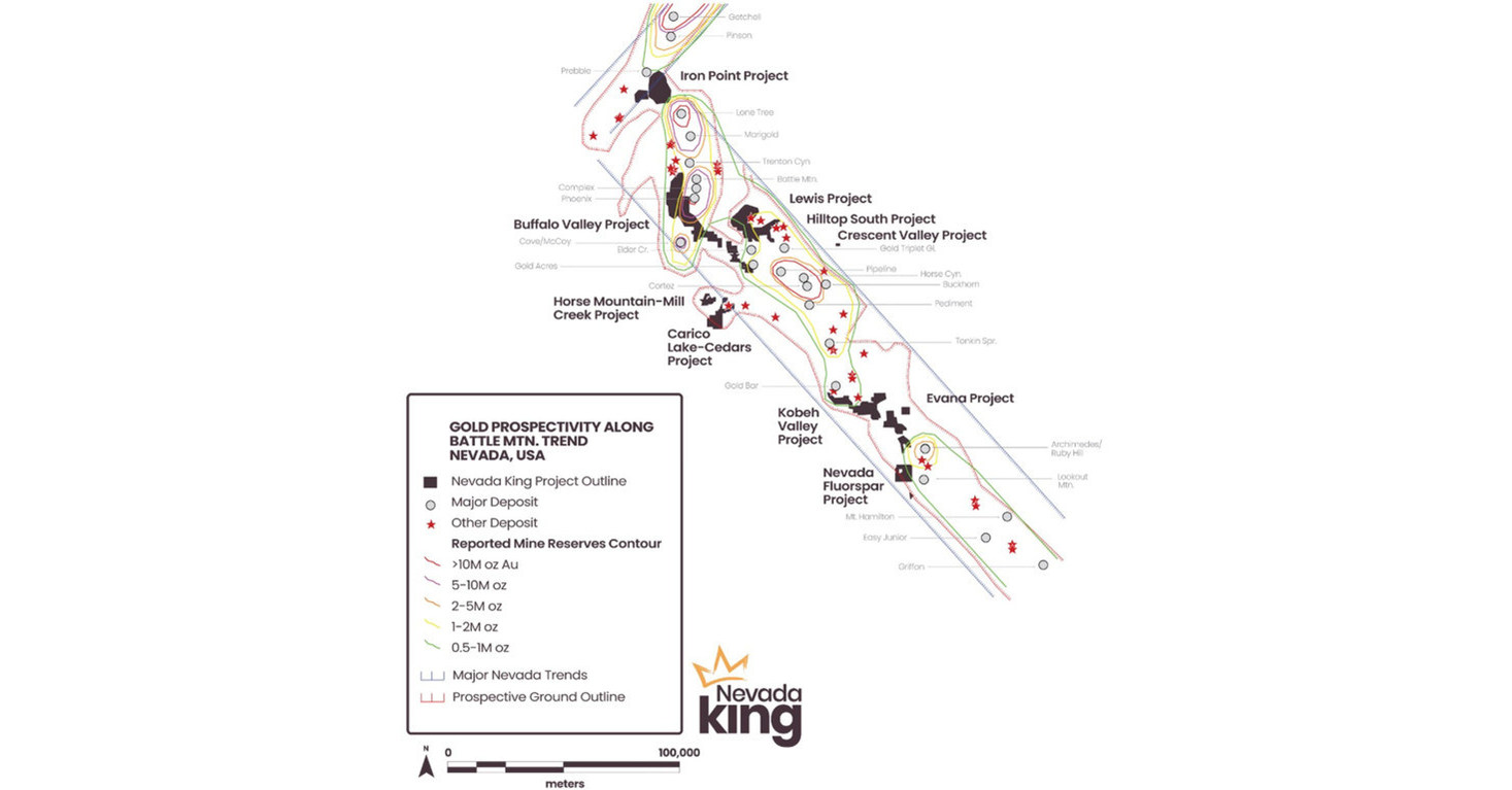 Nevada King Controls Strategic Land Holdings Along Battle Mountain Gold