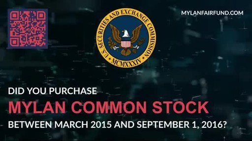 Fair Fund to Compensate Certain Investors in Mylan N.V. Common Stock