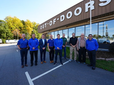 Left to Right -  (Chris Glenn, Vice President of Service and Parts Operations)(Kurt Hornung, Vice President of F&I)(TJ Paulin, Market President)(Don Strollo, President of the East Region)(Jon Ferrando, President and CEO of RV Retailer)(Ben Golsen, Out of Doors Mart (owner))(Joel Kilby, Out of Doors Mart (owner))(Grady Kilby, Out of Doors Mart (founder and owner))(Raul Rodriguez, Senior Vice President of Corporate Development)