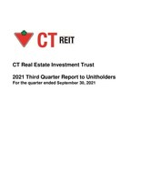 CT REIT Announces Strong Third Quarter 2021 Results
