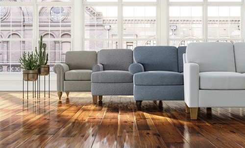 Moxy is a simplified custom program featuring a semi-attached pillow-back frame available with a choice of four arm styles, two leg types and two seat cushion styles.