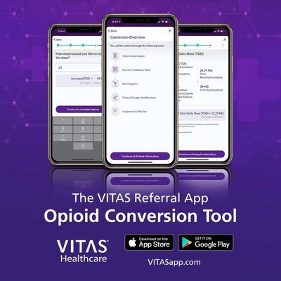 The personalized opioid dosing tool is free to all healthcare providers. Download the VITAS mobile app today to access this feature, use the interactive hospice eligibility guidelines, find VITAS locations and make seamless and secure referrals 24/7/365. Visit VITASapp.com.