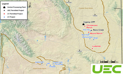 Uranium Energy Corp Creates America’s Largest Uranium Mining Company with the Acquisition of Uranium One Americas  The Purchased Portfolio.   The U1A portfolio of projects being acquired by Uranium Energy Corp (UEC: NYSE American) pursuant to the Acquisition includes, among other assets, seven projects in the Powder River Basin, three of which are fully permitted, and five in the Great Divide Basin. (CNW Group/Uranium Energy Corp)
