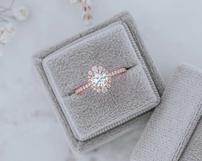 Rare & Forever Natural Diamonds, 
Poppy Semi-Mount, Oval Halo