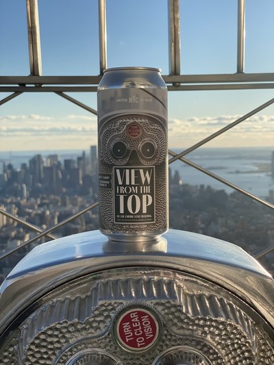 A can of our limited edition Hazy IPA named, View from the Top of the Empire State Building. Available only on the 86th floor observatory.