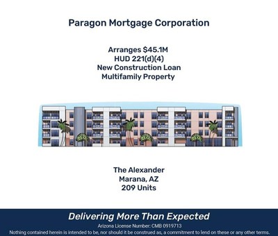 Paragon Mortgage Corporation Arranges $45.1M HUD 221(d)(4) for New Construction Loan