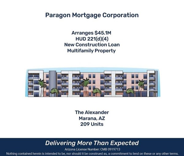 Paragon Mortgage Corporation Arranges 45.1M HUD 221(d)(4) for New