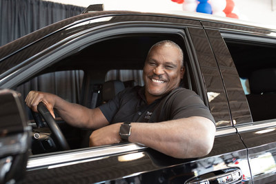 Colonel Gadson getting a feel for his new car.