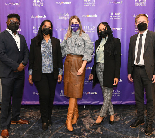 Members of the teams who made the new partnership between the Hospitality Innovation Hub (HI Hub) at the NYU School of Professional Studies (NYU SPS) Jonathan M. Tisch Center of Hospitality and Stayntouch possible are (l to r) Aldrick Sholtz, technical solutions engineer, Stayntouch; Priya Rajamani, vp of implementation and support, Stayntouch; VanjaÂ Bogicevic, PhD, director, HI Hub Experiential Learning Lab, clinical assistant professor, NYU SPS Jonathan M. Tisch Center of Hospitality; Frewoini Golla, director of marketing, Stayntouch; and Nicolas Graf, PhD, Jonathan M. Tisch Chaired Professor, associate dean, NYU SPS Jonathan M. Tisch Center of Hospitality.