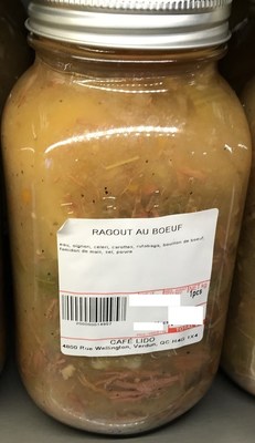 Ragoût de boeuf (Groupe CNW/Ministère de l'Agriculture, des Pêcheries et de l'Alimentation)