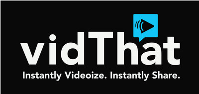 vidThat logo on black with tagline and icon