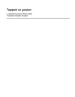 Rapport complet en format PDF des résultats financiers trimestriels de la Société Canadian Tire (Groupe CNW/SOCIÉTÉ CANADIAN TIRE LIMITÉE)