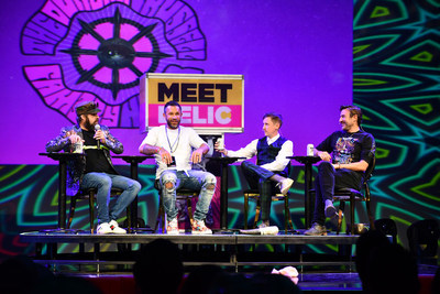Duncan Trussell, Aubrey Marcus, Vince Kadlubek, Johnny Pemberton at Meet Delic, the premier psychedelic wellness event (CNW Group/Delic Holdings Inc.)