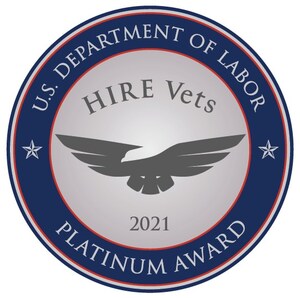 AGS Awarded Highest Honor For Supporting Veterans In Workplace -- The  2021 'HIRE Vets Platinum Medallion Award' Through U.S. Department Of Labor