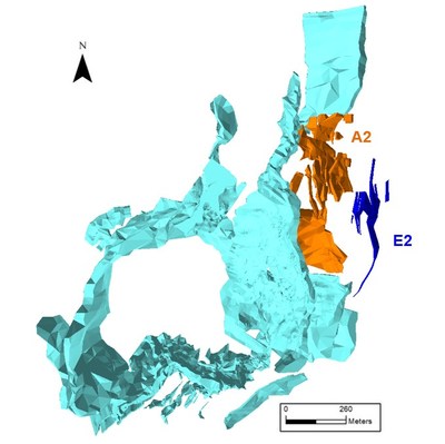 Figure 1. Plan view of Area E2 location in the El Valle deposit (CNW Group/Orvana Minerals Corp.)