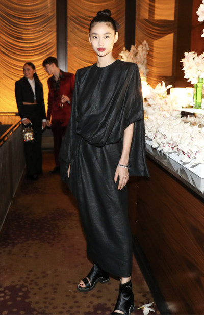 [HoYeon Jung enjoyed Clean cocktails at America’s biggest night of fashion, the 2021 CFDA Fashion Awards in New York – Credit: Neil Rasmus/BFA.com]