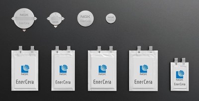 EnerCera Battery Series; EnerCera Coin (above four products) and EnerCera Pouch (five products below)