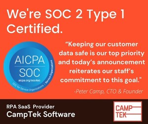 CampTek Software Announces SOC 2 Type I Compliance