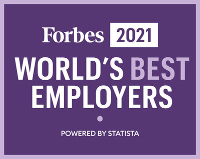 Recognized by Forbes on its 2021 World's Best Employers list