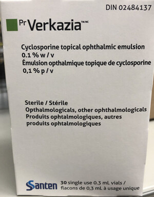 Advisory - One lot of Verkazia (cyclosporine) eye drops recalled due to potential presence of particulate matter