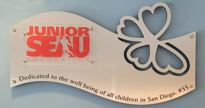 Signage at the Fresh Start Clinic at Rady Children's Hospital as Tribute to Junior Seau