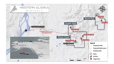Figure 1: Illinois Creek Mining District outlining Western Alaska Minerals' claim boundaries (CNW Group/Western Alaska Copper & Gold, an Alaska Corporation)