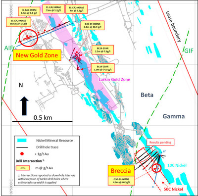 Figure 2: Plan view of Beta Hunt showing recent drill traces and significant gold intersections (CNW Group/Karora Resources Inc.)