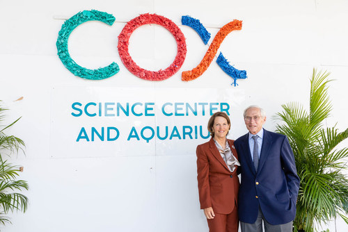 Lead donors Wendy and Howard Cox upon donating $20 million to the new Cox Science Center & Aquarium.