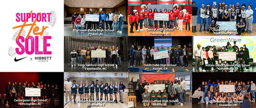 Hibbett & Nike Support Her Sole Campaign Gives $100,000 to 10 High Schools. Photo courtesy: Hibbett