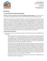 Josemaria Reports Third Quarter 2021 Results (CNW Group/Josemaria Resources Inc.)