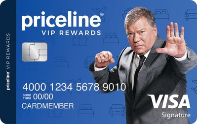 Barclays and Priceline introduce the new Priceline VIP Rewards™ Visa® Card. (Priceline Negotiator William Shatner card design.)