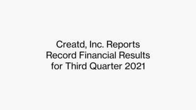Creatd, Inc. Reports Record Financial Results for Third Quarter 2021