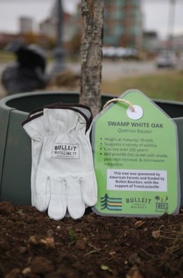 Volunteers assist Bulleit Frontier Whiskey, American Forests, and TreesLouisville for a tree planting event in downtown Louisville on Friday, November 12.