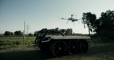 THOR drone launched from Elbit Systems' 6X6 UGV. (PRNewsfoto/Elbit Systems)