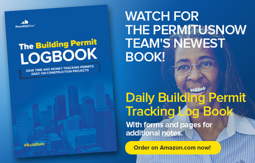 PermitUsNow releases The Building Permit Log Book for saving time and money tracking permits daily on construction projects. Ideal resource for Contractors.