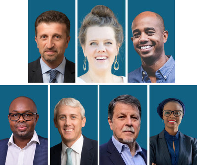 Top row (right to left): Aleksander Dardeli, Dr. Jennifer Bangoura, Worku Gachou; Bottom row (right to left): George Kogolla, Dalen Todd, Dr. Hasan Tuluy, and Dr. Zainab Usman