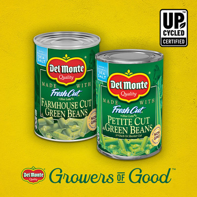 Del Monte® Blue Lake® Petite Cut and Blue Lake® Farmhouse Cut Green Beans are made with <percent>100%</percent> upcycled and sustainably grown green beans from Wisconsin and Illinois.