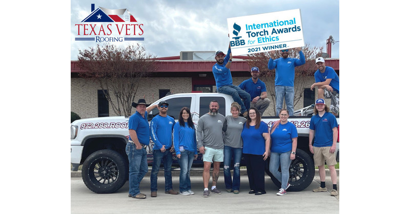 Better Business Bureau Honors Texas Vets Roofing with National Award