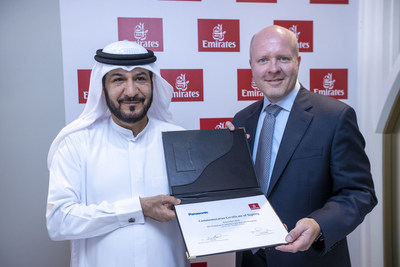 From left to right: Adel Al Redha, Chief Operating Officer, Emirates Airline, and Ken Sain, CEO, Panasonic Avionics Corporation