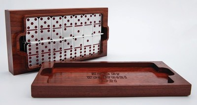 This Donimo and Dice Cup Game Set is one of the winning entries in Mastercam's 2021 Wildest Parts Competition.