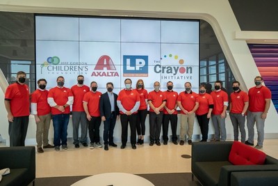 Employees from Axalta and LP Building Solutions recently partnered together to recycle and donate crayons to children at Atrium Health Cabarrus in Charlotte, NC, through Jeff Gordon’s Children Foundation.
