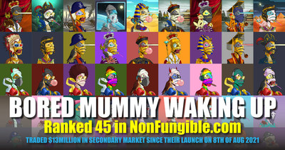Bored Mummy Waking Up - Ranked 45 in NonFungible.com