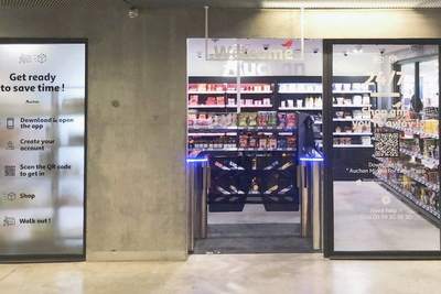 Auchan has opened its first fully-automated store in EDHEC Business School with no checkouts. Photo by Auchan.